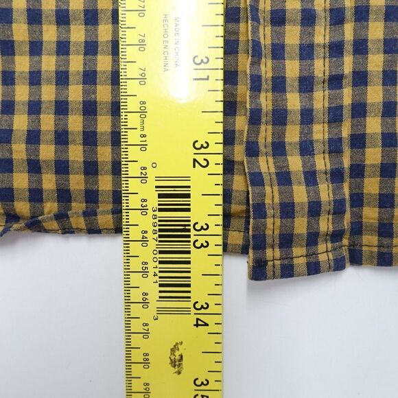 Lee Shirt Men's 2XL Mustard Navy Check Stretch Regular Fit Long Sleeve Button-Up - Picture 5 of 7